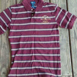 Polo short sleeve Maroon, Navy and White Boys size M (12-14) NWT